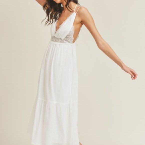 ❤️HP! White Gauze Midi Dress - Picture 10 of 16